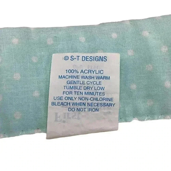 First Moments Baby Nursery Blanket Teddy Bear Balloon Polka Dots 35x43 - Picture 4 of 5
